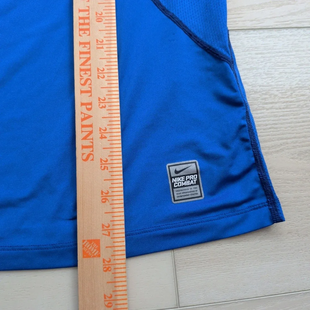 Nike‎ Pro Combat Core 2.0 Shirt Mens S Fitted Short Sleeve Royal Blue 449787-495